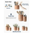 thumbnail image 3 of LE TAUCI 2-Pack Ceramic Utensil Holders, 7.3"+5.4" Kitchen Countertop Crocks for Spatulas, Spoons, Ladles, Forks, Multifunctional Storage Jars, Terracotta Pink Utensil Holder, 3 of 8