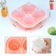 thumbnail image 2 of 4 cavity ice cube trays 3d silicone pink ice cube mold with removable orange funnel lid, 2 of 3