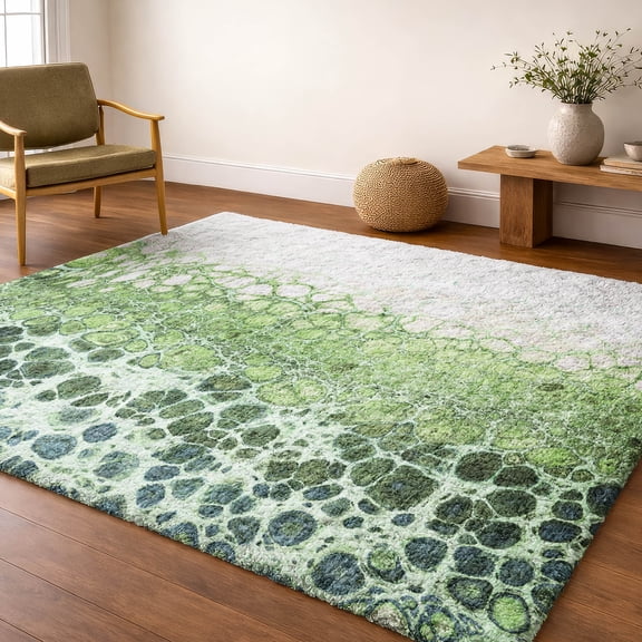 Addison Rugs Dream Shag Premium Machine Washable Transitional Abstract Aloe Rectangle Rug, 10' x 14'