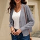 thumbnail image 4 of Suéter cárdigan de manga larga con botones de color sólido informal para mujer, suéter con cuello en V Pompotops  hdfakjf11488, 4 of 8