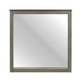 thumbnail image 2 of Square Wooden Frame Mirror with Grain Details, Dark Gray and Silver - Saltoro Sherpi, 2 of 5