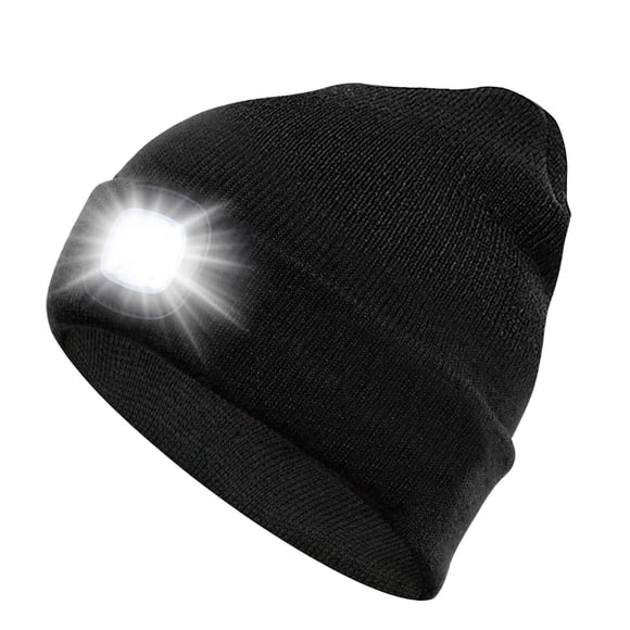 Linterna frontal Beanie Hat SMINIKER recargable por USB, color negro