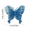 thumbnail image 3 of Sparkling Butterfly Ornaments, Blue Glitter Decor, Plastic Christmas Tree Garland, 13x11.5cm, Holiday Party Decoration,Vsgery, 3 of 9