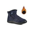 thumbnail image 1 of UKAP Womens Casual Plush Lining Booties Walking Non Slip Round Toe Ankle Boot Blue 5.5, 1 of 2