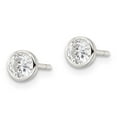 thumbnail image 2 of Sterling Silver Polished 4mm Round CZ Bezel Set Stud Earrings, 2 of 3