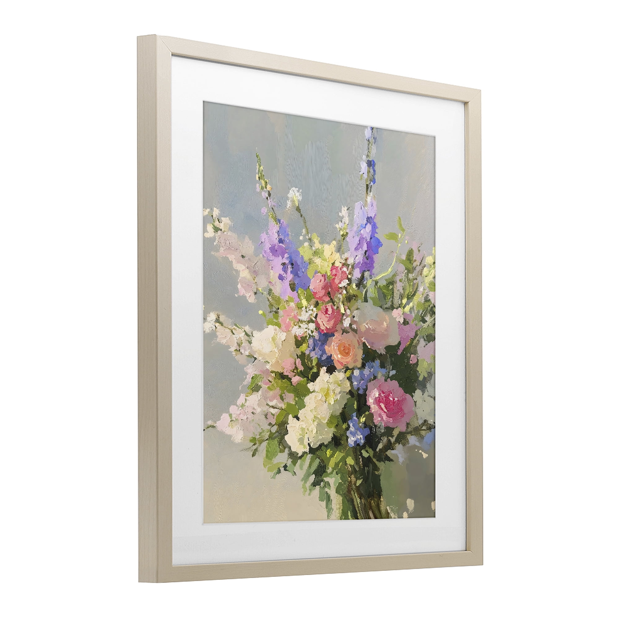Stupell Industries Romantic Pastel Garden Bouquet Birch Framed Print Under Glass, design by The Prints Vibe