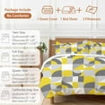 thumbnail image 6 of Mid Century Duvet Cover Set Twin Size, Yellow Grey Abstract Retro Geometric Modern 4 Piece Soft Microfiber Bedding Set with 1 Duvet Cover, 1 Flat Sheet, 2 Pillowcases, 6 of 9