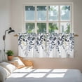 thumbnail image 3 of Blue Grey Eucalyptus Tier Curtains 36 Inch Length, Watercolor Spring Weeping Botanical Cafe Short Curtains for Bathroom Over Sink, Small Kitchen Curtain Light Filtering Drapes 2 Panels 27.5"Wx36"L, 3 of 8