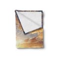thumbnail image 2 of Sunset Soft Flannel Fleece Throw Blanket, Woman Walking on Railway by Lavender Garden Spring Horizon Fantasy Design, Cozy Plush for Indoor and Outdoor Use, 50" x 60", Violet and Mustard, by Ambesonne, 2 of 5