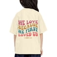 thumbnail image 1 of PMVFHDE Hauts de Mode pour Filles Hauts d'Été Mode Tendance T-Shirts pour Filles Imprimé Col Rond Manches Courtes pour Garçons et Filles Beige, 3-4 Ans, 1 of 4