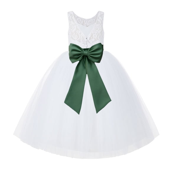 Ekidsbridal White Lace Back Tutu Tulle Flower Girl Dress Communion Baptism 212noFT 2