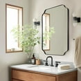 thumbnail image 2 of ANDY STAR Black Bathroom Mirror, 22x30 Inch Asymmetrical Mirror, Irregular Wall Mirror in Stainless Steel Metal Frame, Modern Scalloped Mirrors Ideal for Bathroom, Bedroom (Horizontal/Vertical), 2 of 8