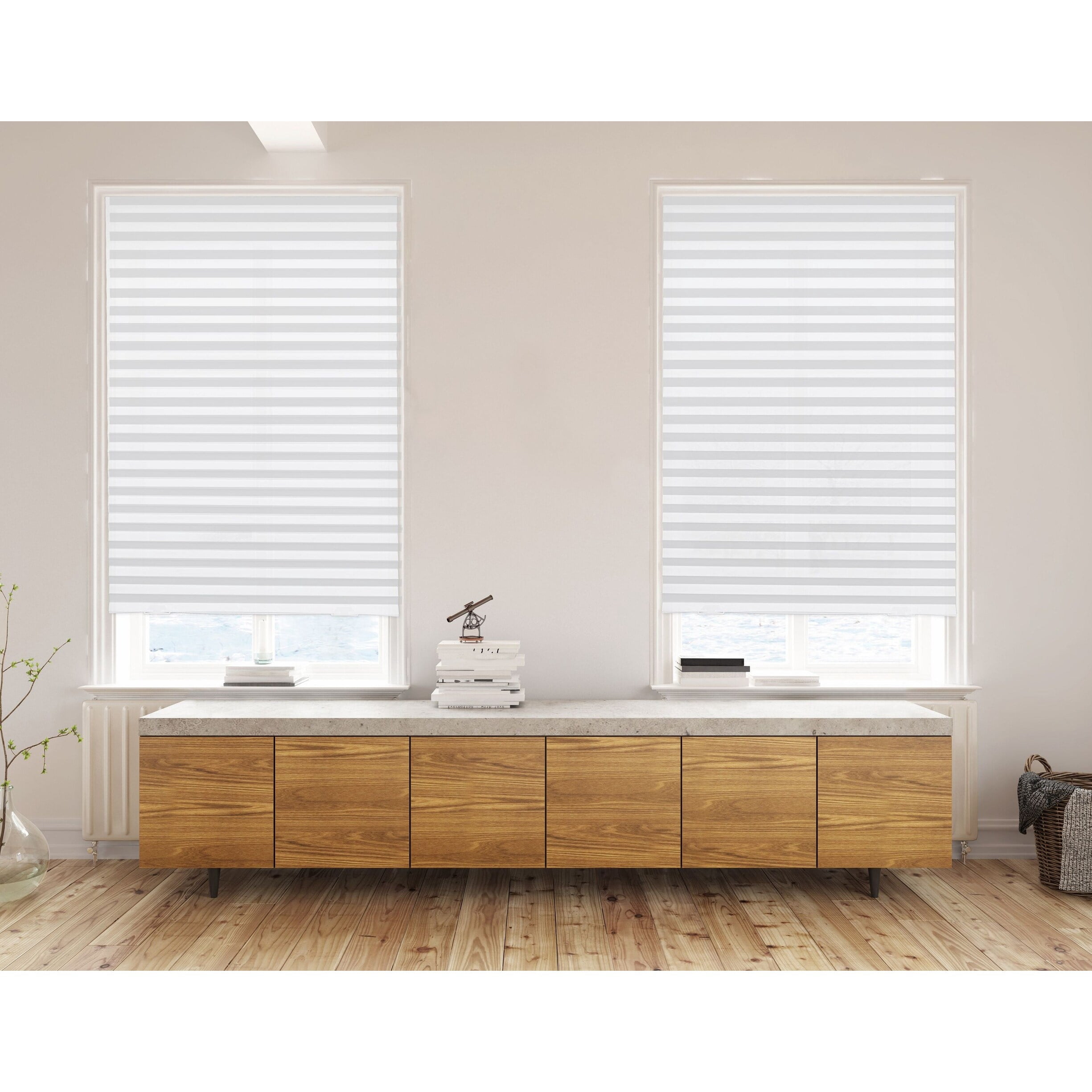 Cut-to-size Cordless Temporary Paper Pleated Shade Light Filtering 36 W x 72 H Inches