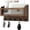 Brown, variant on Mail and Key Holder for Wall Decorative, 11 Inch Wooden Wall Key Organizer with 5 Key Hooks, Wall Mount Storage Shelf for Entryway Hallway (Wood)