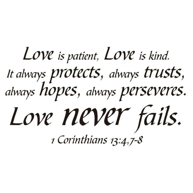 Bible Letter Quotes Love is patient Love is kind Wall Sticker PVC Wall