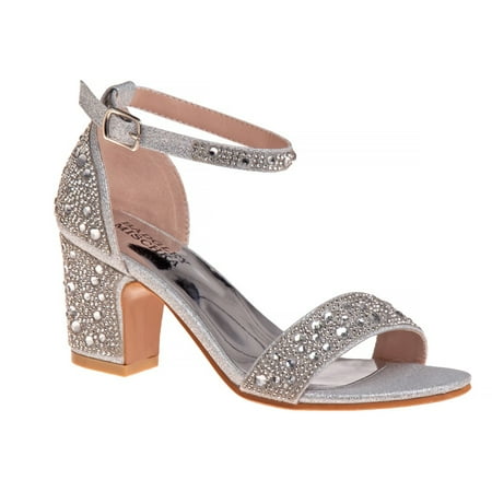 Badgley Mischka Formal Sandals Hig Heels - Silver, 4