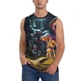thumbnail image 1 of Balery Purple Glowing Mushroom Camisetas sin mangas para hombre, absorbe la humedad y protege contra el mal olor.-XX-Large, 1 of 7
