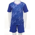 thumbnail image 2 of Kaerm Unisex Kids Boys Girls Sport Athletic Outfit Shorts Sleeve T-shirts with Shorts Football Blue 3XS, 2 of 7