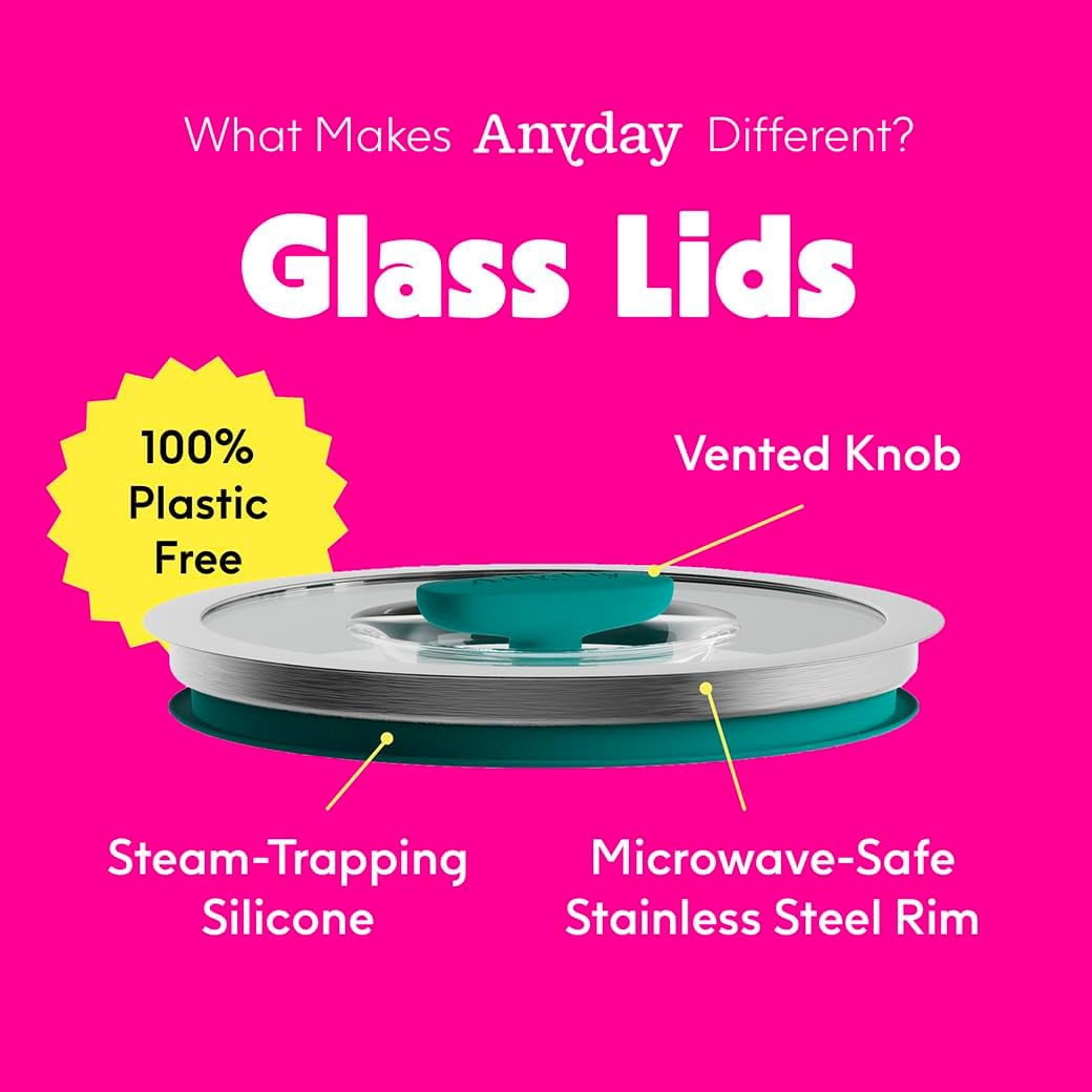 8-Cup Microwave Glass Cookware with Airtight Lid, Stackable Food Storage Container for Reheating & Steaming
