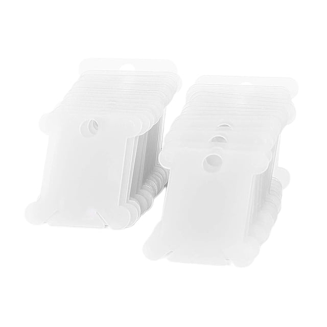 jesticaly 200 Pcs Support de Fil à Broder Croix Bobines Fil Dentaire Point Clair Support de Fil Transparent 3.8x3.5cm