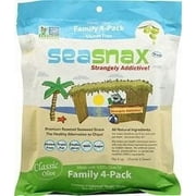 SeaSnax Roasted Olive Seaweed Family 4-Pack 2.16 oz Pack of 3