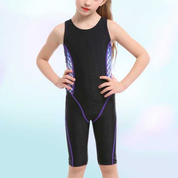 SILENRADAWN Bathing Suits for Girls Dark Blue Nylon Hawaii Trip 1 Set