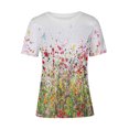 thumbnail image 4 of Moda Mujer Causal Rounk Cuello Impresión Blusa Manga Corta Camiseta Verano Tops Fridja bn5034, 4 of 5