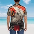 thumbnail image 4 of Balery Abstract Red Koi Fish Art Camisas hawaianas de manga corta para hombre, camisas playeras de corte holgado, camisas de vacaciones con botones,Large, 4 of 7