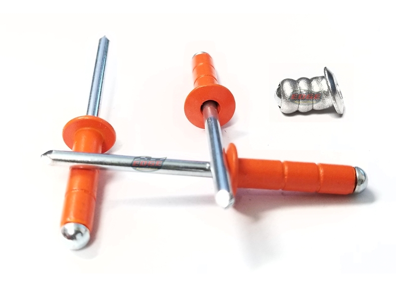 Orange 3/16" Rivet Small Head Multi Grip Aluminum Steel Mandrel Pop