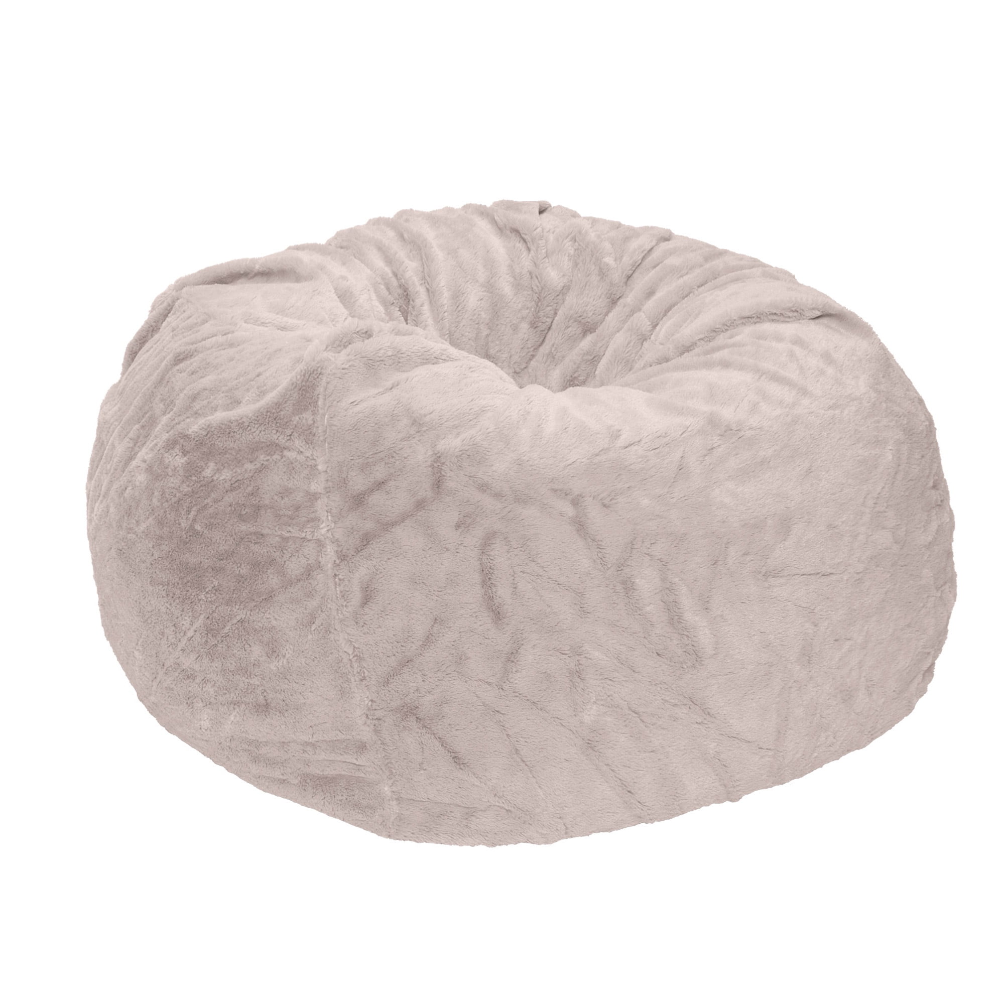 FurHaven Pet Products Round Plush Ball Dog Bed - Gray Mist, Large - 34