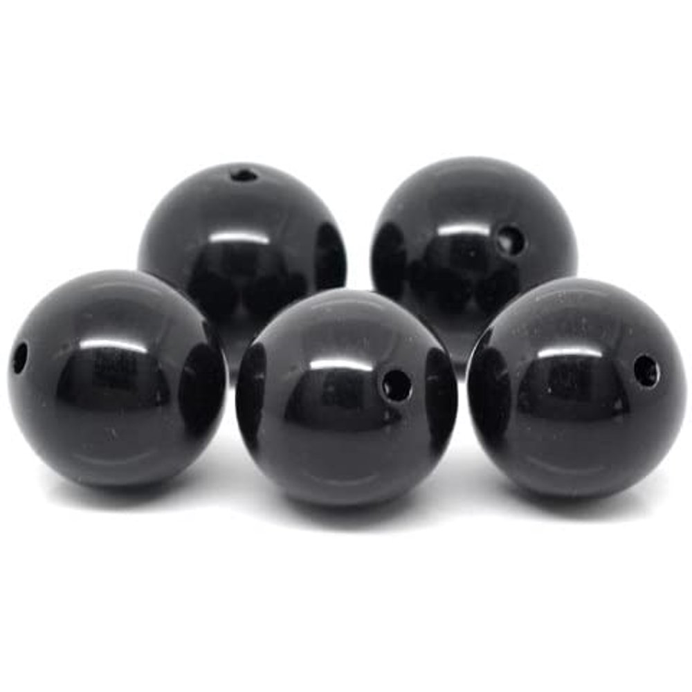 60 Round Black Acrylic Beads 20mm Diameter with 2.6mm Hole - Walmart