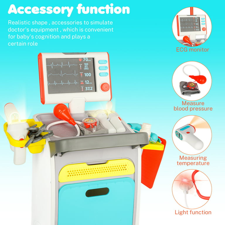 Kids Simulated Blood Pressure Cuff Monitor Toys Doctor Pretend Play Kids  Education Toy Blood Pressure Playset Toy