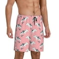 thumbnail image 6 of Mens Pajama Shorts, Pink Hammerhead Shark Sleep Shorts Men Pajama Bottoms Lounge PJ Shorts with Pockets, 6 of 6