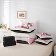 thumbnail image 6 of Feelyou Cartoon Cat Kitten Bedding Comforter Set 7 Pieces for Kids, Cute Pet Lover Full Bedding Set, Kawaii Pink Animal Reversible Fitted Sheet Flat Sheet, Microfiber Bedroom Decor, 6 of 8