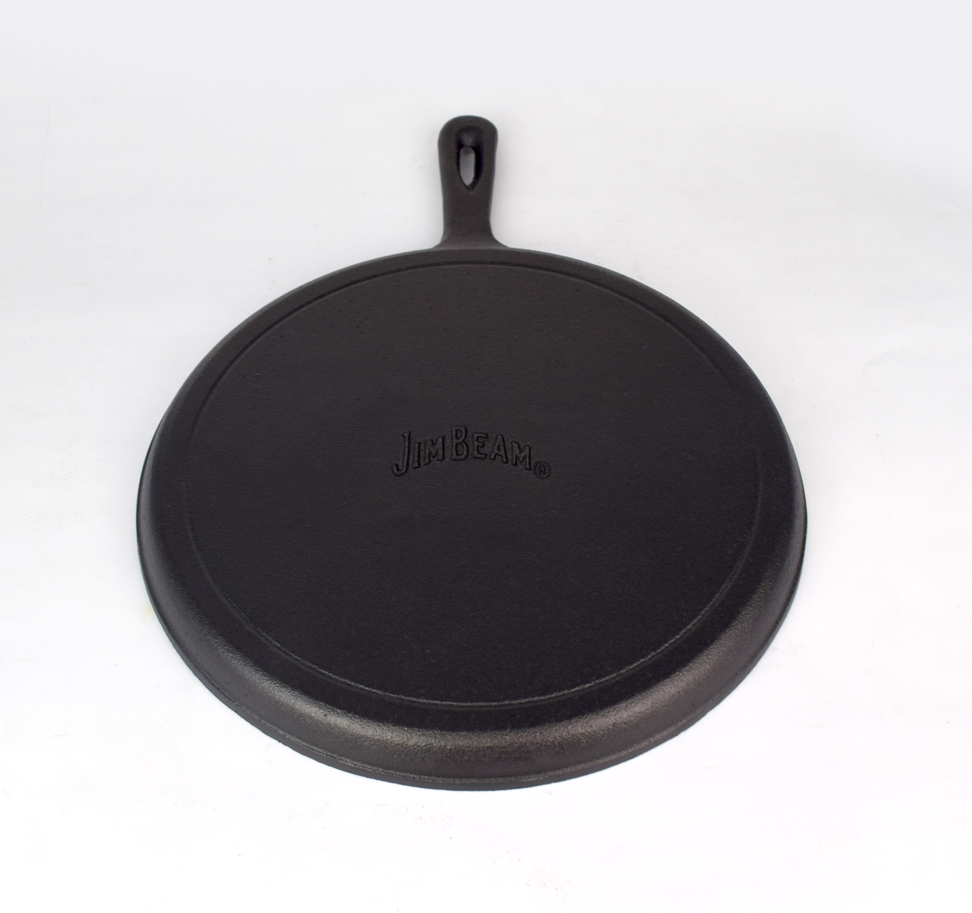 Jim Beam HEA Set of 3 Pre Seasoned Cast Iron Skillets with Even  Distribution and Heat Retention-6 8 10, 10'', Black