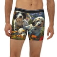 thumbnail image 2 of Salouo Sunflower Field Spotted Dog Pattern Men's Boxer Briefs, Soft & Breathable Underwear Elastic Waistband Briefs for Men,1-Pack, 2 of 7