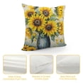 thumbnail image 4 of Chilfamy Sunflower Bees Pillow Covers Square Design Short Plush Aesthetic Decorative Indoor Outdoor 1PC Pack 12x12in, 4 of 5