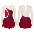 thumbnail image 4 of MSemis Girls Shiny Mesh Spliced Figure Ice Skating Dress Dancewear, 4 of 7