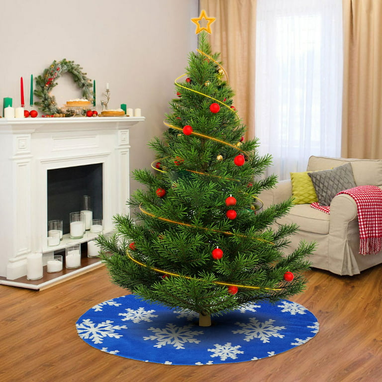 Zedker Christmas Decorations Outdoor Yard, Christmas Kitchen Decor and Accessories  Christmas Tree Skirt Knitting Tree Skirt Apron Surface Knitting Snowflake  Christmas Tree Skir 