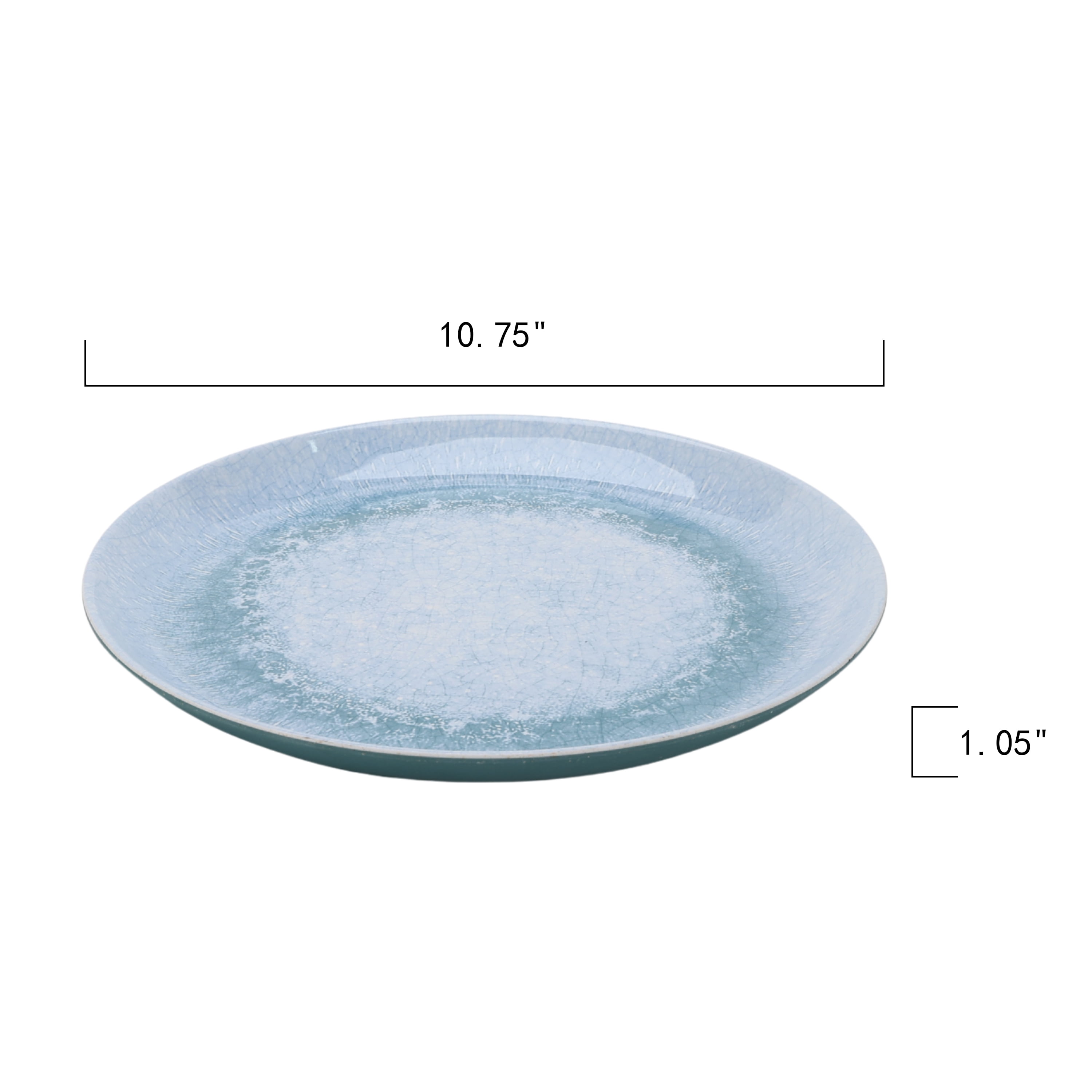 (4 pack) Better Homes & Gardens Eco-Friendly Bamboo Melamine Blue Dinner Plate 10.75 Inch