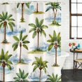 thumbnail image 2 of Summer Palm Trees Bathroom Shower Curtains with 12 Hooks Polyester Waterproof Shower Curtain for Stalls and Bathtubs Pastoral Botanical Tropical Plants Decorative Bathroom Curtain 36x72 Inches, 2 of 9