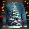 thumbnail image 2 of Feancey Long Sleeve T Shirt Men Big and Tall Christmas Tree Graphic Tees Holiday Casual Crewneck Pullover Comfy Loose Xmas Party Tshirts Blue XXL, 2 of 6