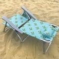 thumbnail image 4 of Bliss Hammocks Folding Beach Chair W/ Towel Rack & Cup Holder, 5 Reclining Positions, 275 Lb. Capacity (Palm Tree), 4 of 11