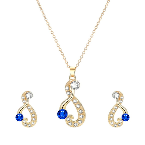 TIMIFIS Earrings Ladies Fashion Jewelry Diamond Necklace Earrings Set ummer