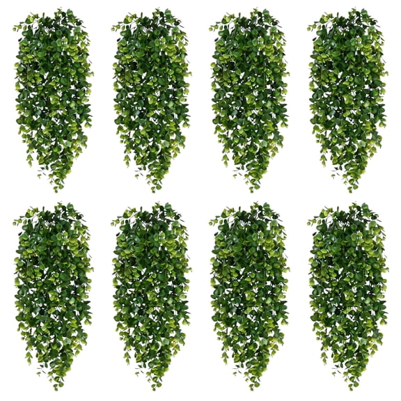 Waipfaru 8-Pack Artificial Hanging Plants, 30-Inch UV-Resistant Faux Vines for Indoor, Outdoor, Porch, and Wedding Decor