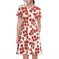 thumbnail image 1 of Disketp Tomato para Vestido de Manga Corta para Mujeres, Vestidos de Verano para Mujeres, Casual y Holgado para la Playa, 1 of 6