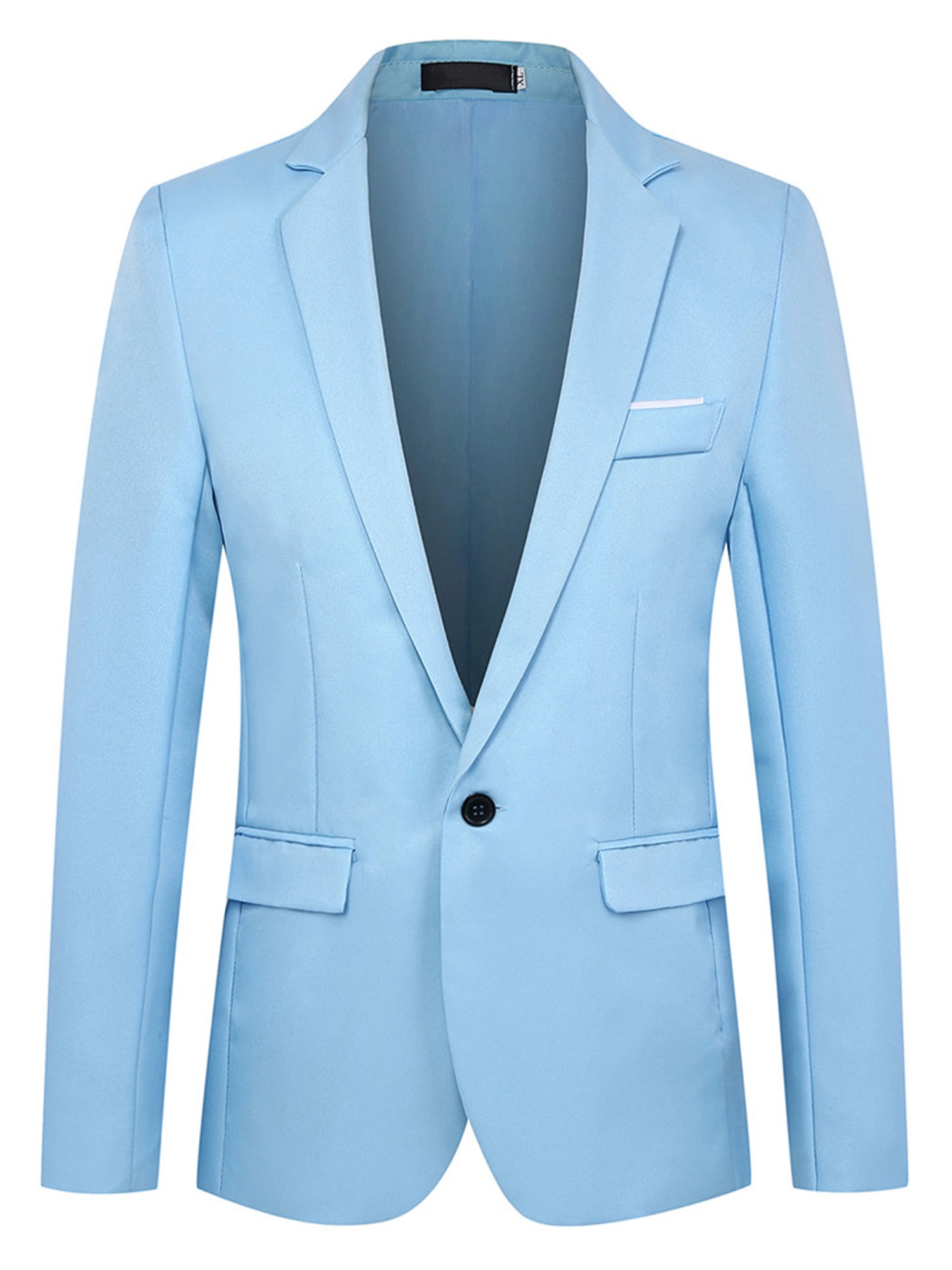 Men's Blazer Slim Fit Big &Tall Casual Solid Sport Coats Lightweight One Button Suit Jacket Coats Business Lapel Suit 