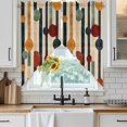 thumbnail image 4 of Abstract Boho Kitchen Window Curtains, Swag Curtains Valance for Bedroom Living Room Bathroom, Vintage Multicolored Geometric Stripes Rod Pocket Window Treatment Curtain Block Drapes 2 Panels 36"x45", 4 of 9