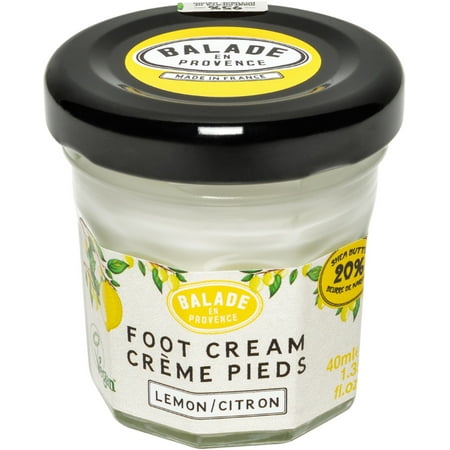 Balade En Provence Natural Shea Butter Foot Cream, Lemon - Dry Skin Relief, Vegan Certified, Cruelty-Free, No