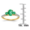 thumbnail image 3 of Primal Gold 14 Karat Yellow Gold Oval Emerald and Diamond Ring, 3 of 5